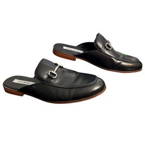 Steve Madden Loafers Shoes Mens Size 9.5 Black SWAVEY Horsebit Mule Slip-On